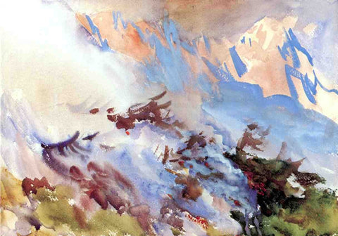  John Singer Sargent Mountain Fire - Hand Painted Oil Painting