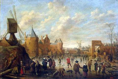  Joost Cornelisz Droochsloot Winter in a Dutch Town - Hand Painted Oil Painting