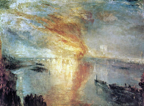  Joseph William Turner The Burning of the Houses of Lords and Commons, October 16, 1834 - Hand Painted Oil Painting