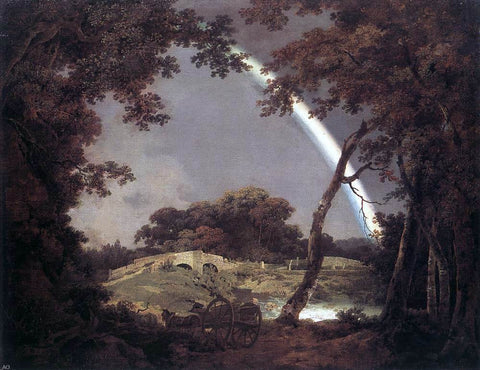  Joseph Wright Landscape with Rainbow - Hand Painted Oil Painting