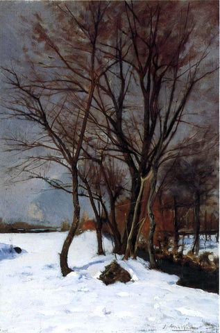  Julian Alden Weir Winter Landscape with Stream - Hand Painted Oil Painting