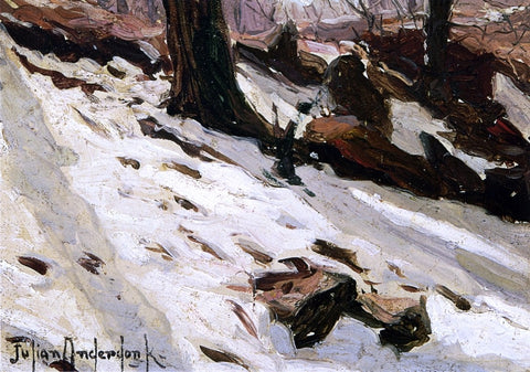  Julian Onderdonk Snow near the Cave, Central Park, New York - Hand Painted Oil Painting