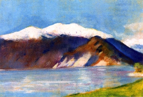  Lesser Ury Lake Garda and Monte Baldo - Hand Painted Oil Painting