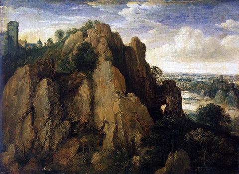  Lucas Van Valkenborch Mountainous Landscape - Hand Painted Oil Painting