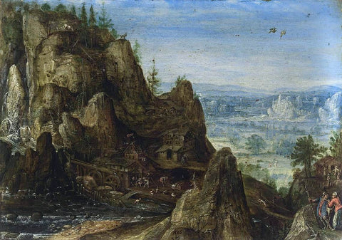  Lucas Van Valkenborch Rocky Landscape - Hand Painted Oil Painting