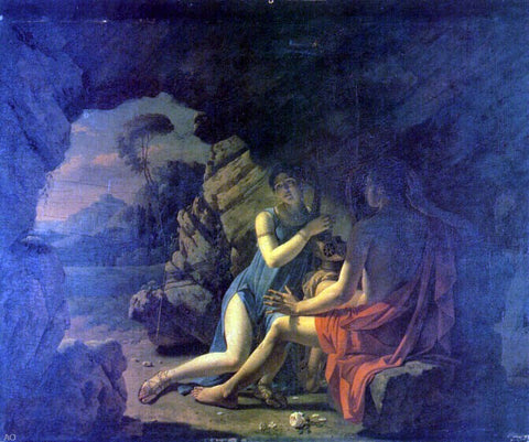  Martin Drolling Sappho et Phaon Chantant Leurs Amours Dans Une Grotte - Hand Painted Oil Painting