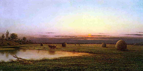  Martin Johnson Heade Sunset on the Rowley Marshes - Hand Painted Oil Painting