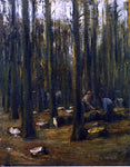  Max Liebermann Holzhacker im Inneren eines Waldes - Hand Painted Oil Painting