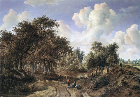  Meyndert Hobbema A Wooded Landscape - Hand Painted Oil Painting