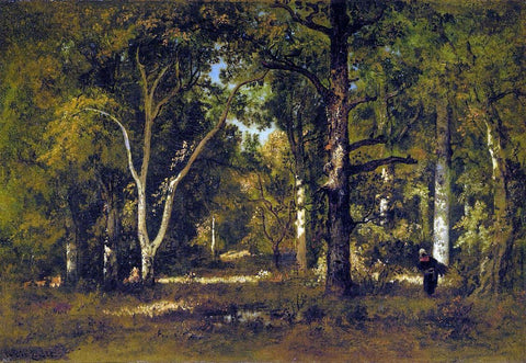  Narcisse Virgilio Diaz De la Pena  Gathering Wood Under the Trees - Hand Painted Oil Painting