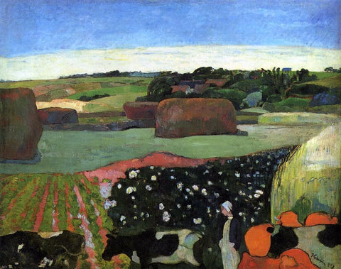  Paul Gauguin Haystacks in Britanny (also known as The Potato Field) - Hand Painted Oil Painting