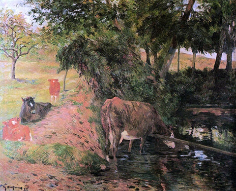  Paul Gauguin Landscape with Cows in an Orchard - Hand Painted Oil Painting
