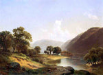  Paul Weber Mountain Landscape with River, Near Philadelphia - Hand Painted Oil Painting