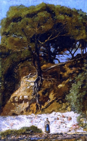  Paul-Camille Guigou Washerwoman at the Foot of a Large Pine Tree - Hand Painted Oil Painting
