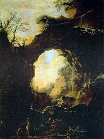  Salvator Rosa Grotto with Cascades - Hand Painted Oil Painting