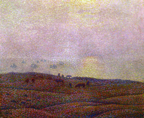  Theo Van Rysselberghe Cows in a Landscape - Hand Painted Oil Painting