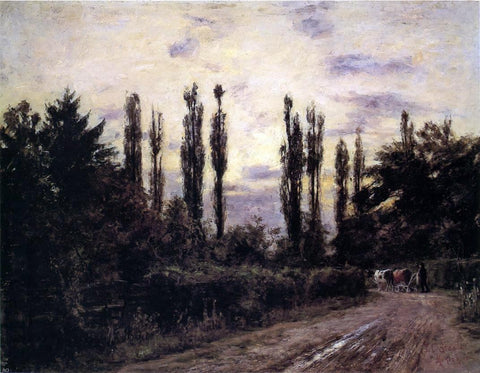  Theodore Clement Steele Evening, Poplars and Roadway near Schleissheim - Hand Painted Oil Painting