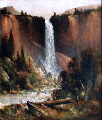  Thomas Hill Angler's Camp Below Nevada Falls - Hand Painted Oil Painting