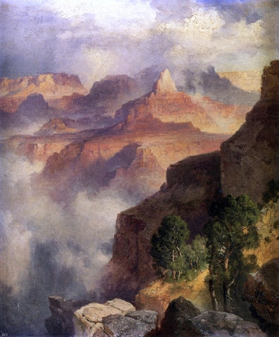  Thomas Moran A Bit of the Grand Canyon - Grand Canyon of the Colorado River - Hand Painted Oil Painting