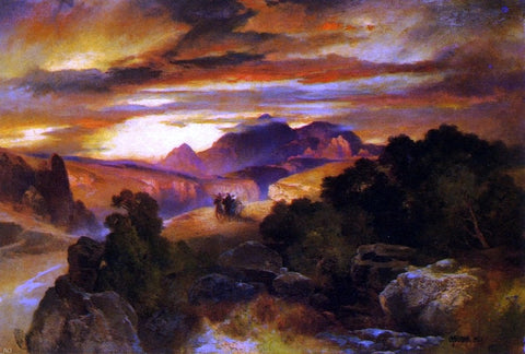  Thomas Moran Sunset - Hand Painted Oil Painting