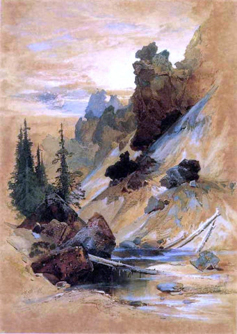  Thomas Moran The Devils Den on Cascade Creek - Hand Painted Oil Painting