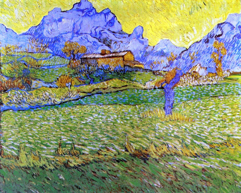  Vincent Van Gogh A Meadow in the Mountains: Le Mas de Saint-Paul - Hand Painted Oil Painting