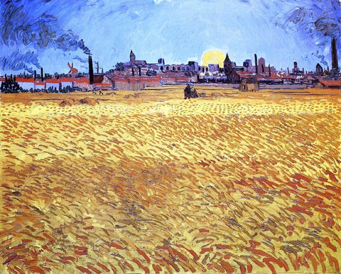  Vincent Van Gogh Summer Evening, Wheatfield with Setting Sun - Hand Painted Oil Painting