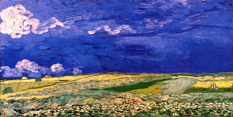  Vincent Van Gogh Wheatfields Under a Clouded Sky - Hand Painted Oil Painting