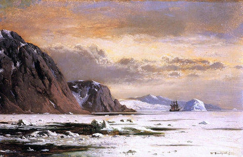  William Bradford Seascape with Icebergs - Hand Painted Oil Painting