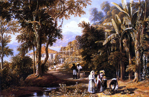  William Havell Garden Scene On The Broganza Shore, Rio De Janeiro - Hand Painted Oil Painting