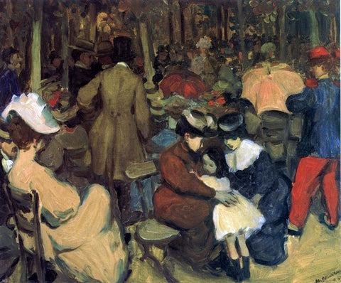 William James Glackens Figures in a Park, Paris - Hand Painted Oil Painting