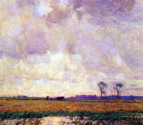  William Langson Lathrop Plowing along the Canal - Hand Painted Oil Painting