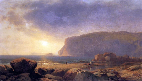 William M Hart Rocky Coast at Sunset - Hand Painted Oil Painting
