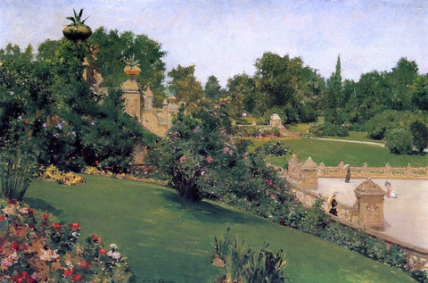  William Merritt Chase A Terrace at the Mall, Cantral Park - Hand Painted Oil Painting