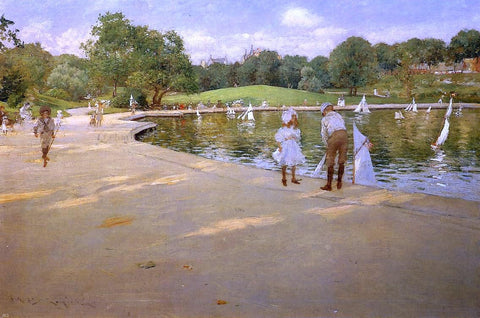  William Merritt Chase The Lake for Miniature Yachts (also known as Central Park) - Hand Painted Oil Painting