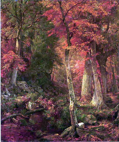  William Trost Richards Forest Interior in Autumn - Hand Painted Oil Painting