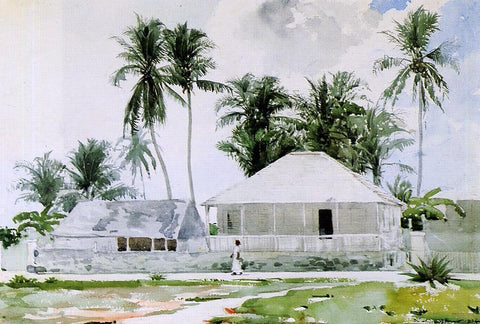  Winslow Homer Cabins, Nassau - Hand Painted Oil Painting
