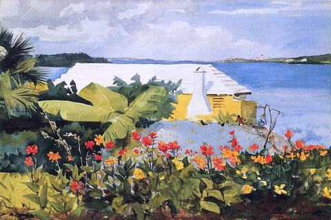  Winslow Homer A Flower Garden and Bungalow, Bermuda - Hand Painted Oil Painting