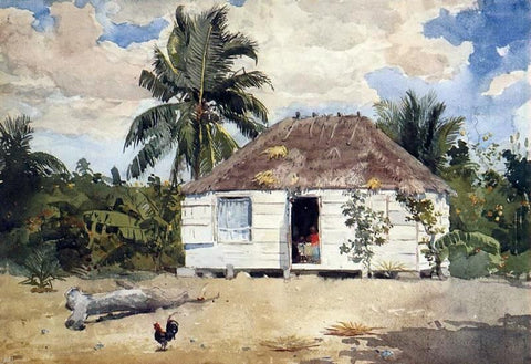  Winslow Homer Native Huts, Nassau - Hand Painted Oil Painting