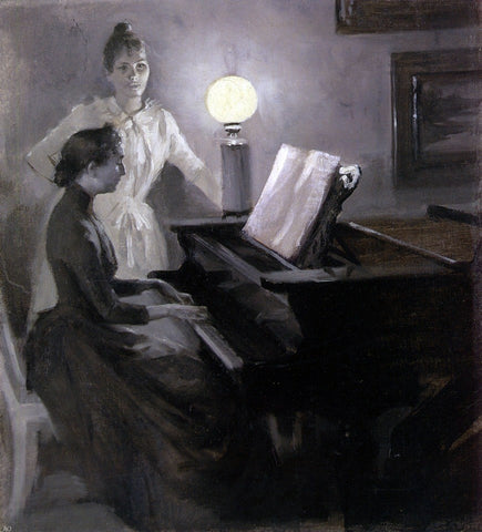  Albert Edelfelt At the Piano - Hand Painted Oil Painting