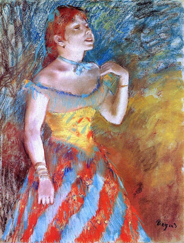 Edgar Degas A Singer in Green - Hand Painted Oil Painting