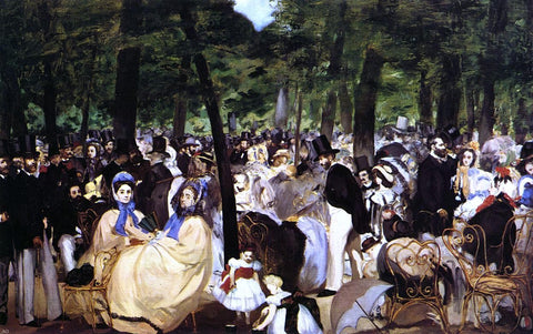  Edouard Manet Music in the Tuileries - Hand Painted Oil Painting