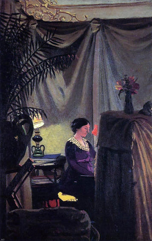  Felix Vallotton Gabrielle Vallotton at the Piano - Hand Painted Oil Painting