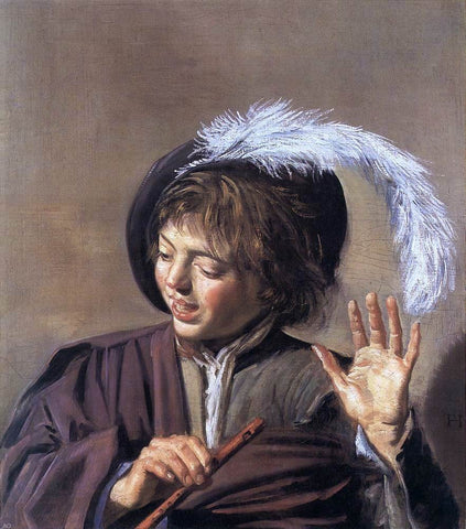  Frans Hals Singing Boy with a Flute - Hand Painted Oil Painting