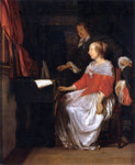  Gabriel Metsu Virginal Player - Hand Painted Oil Painting