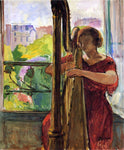  Henri Lebasque A Girl Playing a Harp - Hand Painted Oil Painting