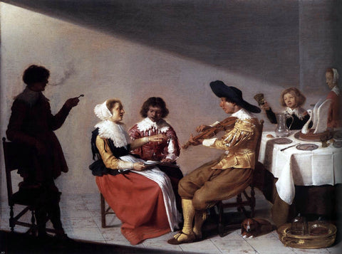  Jacob Van Velsen Musical Party - Hand Painted Oil Painting