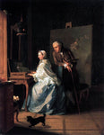  The Elder Johann Heinrich Tischbein Portrait of the Artist and His Wife at the Spinet - Hand Painted Oil Painting
