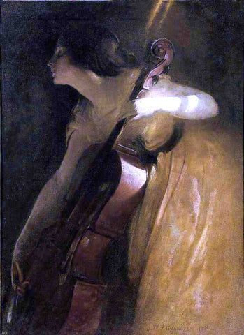  John White Alexander A Ray of Sunlight (also known as The Cellist) - Hand Painted Oil Painting