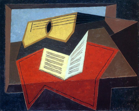  Juan Gris Guitar and Music Paper - Hand Painted Oil Painting